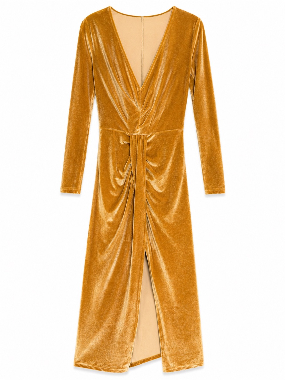 Gold Velvet Maxi Dress size Small